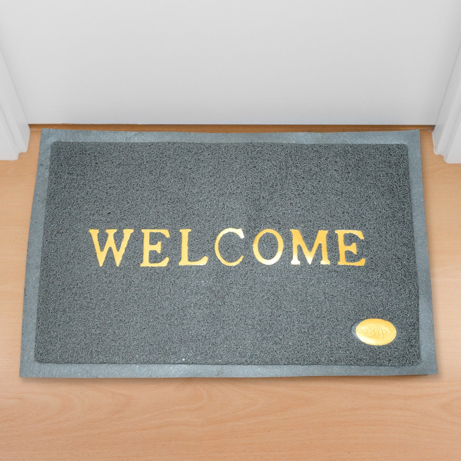 Wukusy 8822 welcome door mat for home entrance, outdoor, anti-slip, waterproof, heavy-duty, easy to clean, 23x15 inches