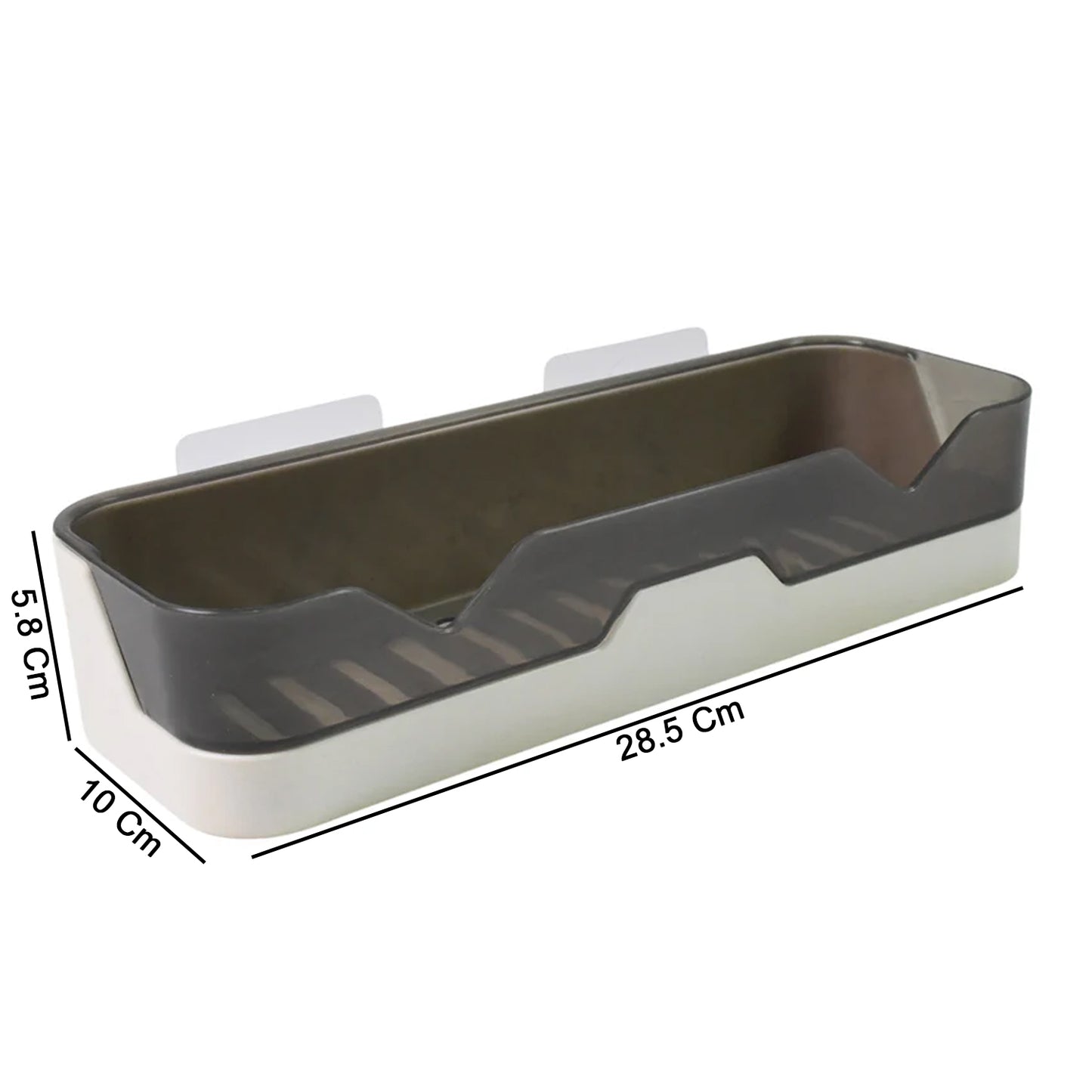 Wall-mounted Wukusy self-adhesive plastic storage shelf attached to a wall for organized space-saving storage.