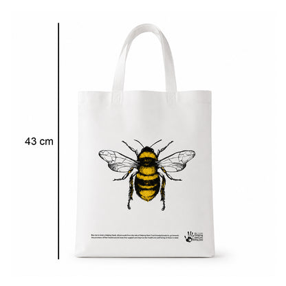 Wukusy bee print multipurpose carry hand bag with handles, stylish and spacious for daily use, featuring a vibrant bee design.