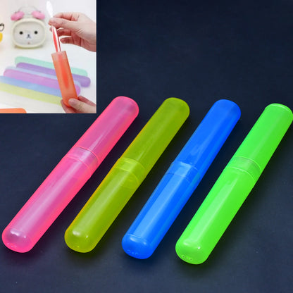 Wukusy 4-piece plastic toothbrush covers with anti-bacterial design, travel case holders for safe storage of toothbrushes.