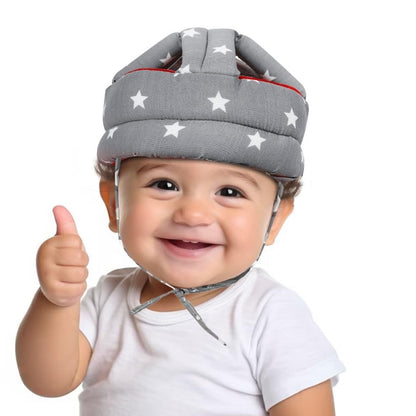 Wukusy baby safety helmet for head protection during crawling, soft foam with adjustable straps, in bright colors.