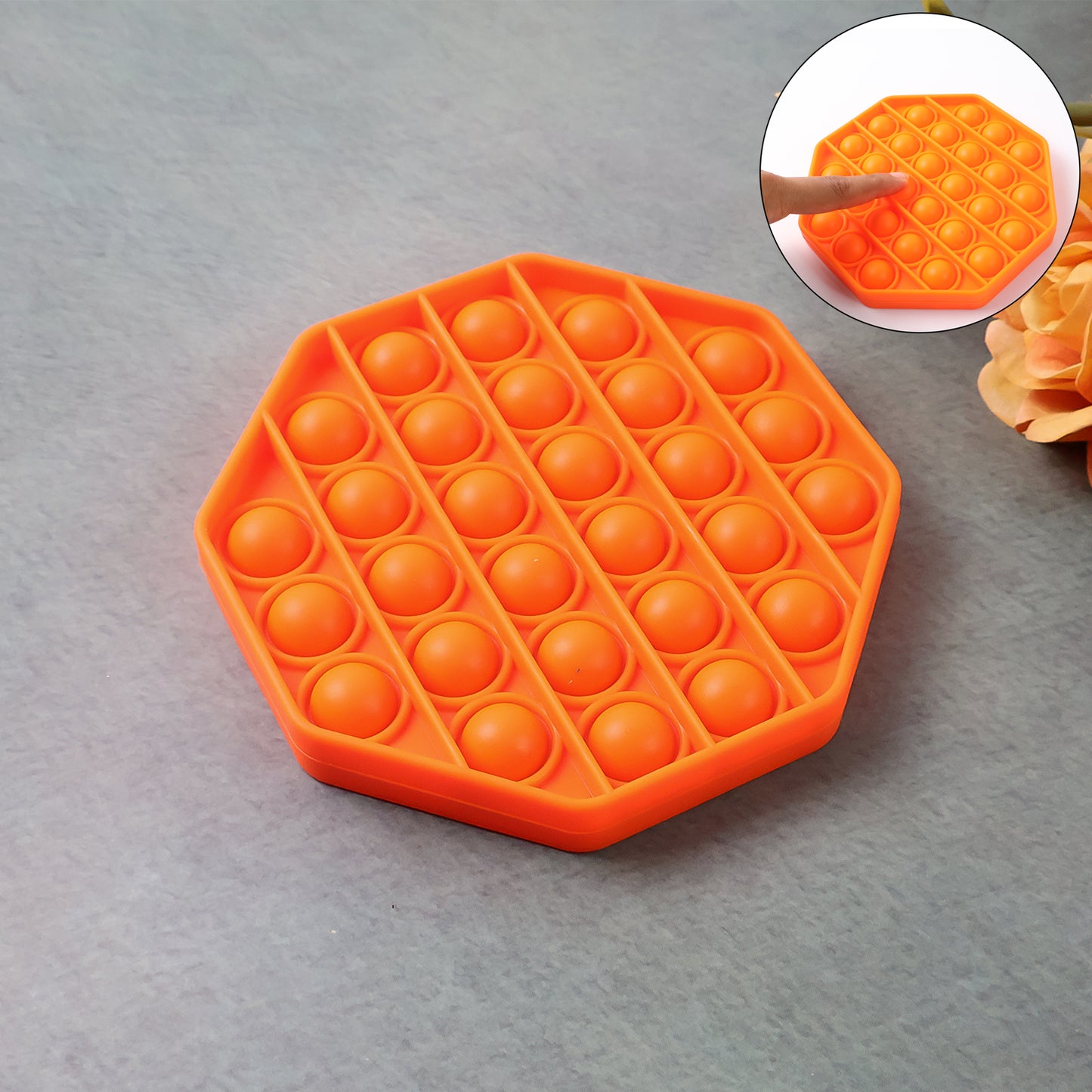 Wukusy premium hexagon-shaped silicone Pop It fidget toy with colorful bubbles for sensory stress relief and fun.