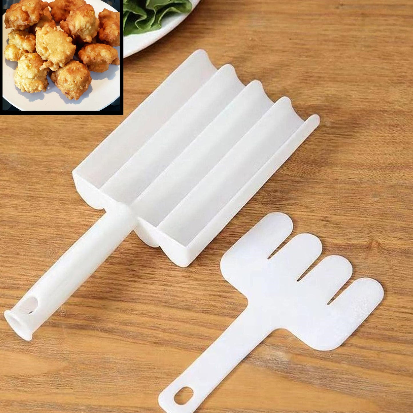 Wukusy 5913a small multifunction fritters maker set with two portable cake ball and doughnut scoops for versatile dessert preparation