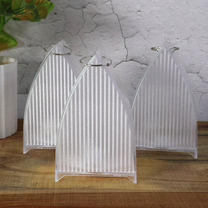 Three Wukusy flameless LED decorative lanterns for home decor, featuring warm glow and intricate designs.