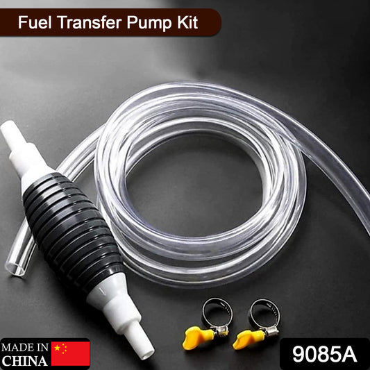 Wukusy 9085a fuel transfer pump kit, high flow manual siphon pump for petrol, diesel, oil, and water transfer in automotive use