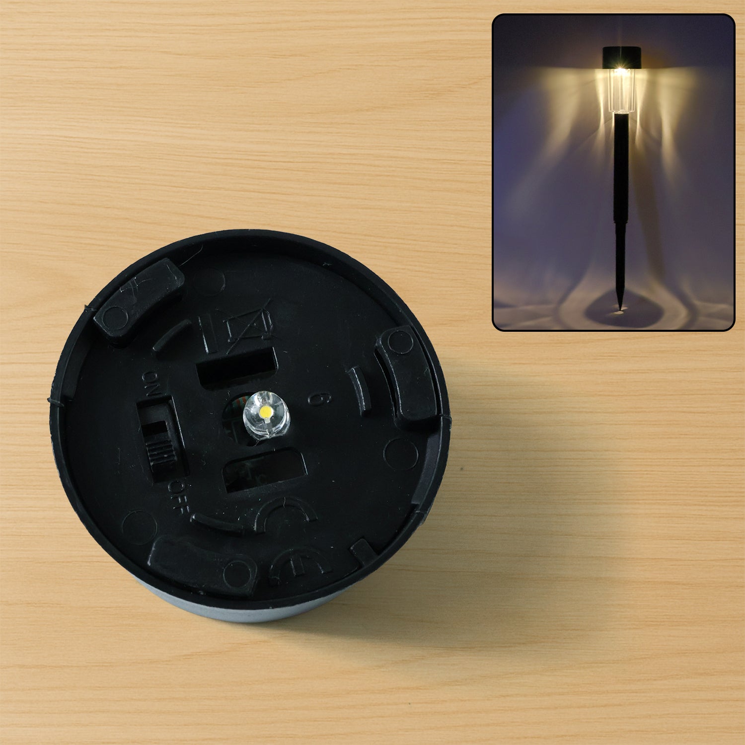 Wukusy solar powered lawn pathway light set with 12 durable LED lights illuminating garden walkways at dusk