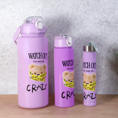 Set of Wukusy premium water bottles in 2000ml, 900ml, and 300ml sizes, made of durable material for home improvement use