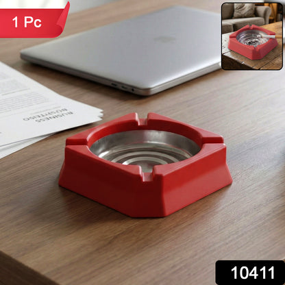 Wukusy heat-resistant ashtray with a round ceramic design, suitable for indoor or outdoor use, featuring a smooth surface.