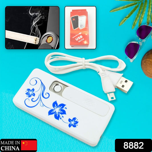 Wukusy electric USB lighter for men and women, slim rechargeable flameless coil cigarette lighter with charging cable and windproof design.