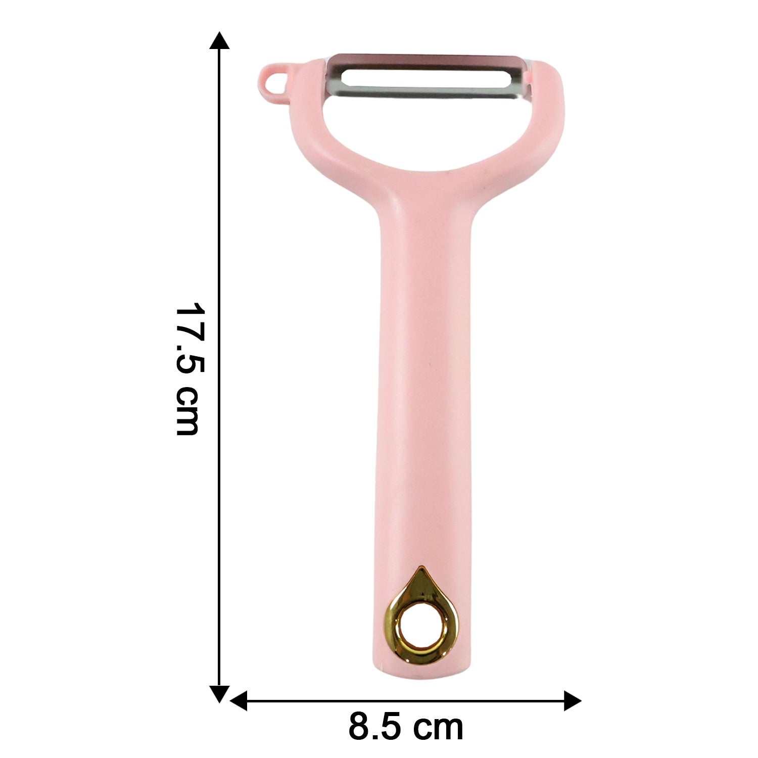 Wukusy handheld vegetable and fruit peeler with ergonomic handle and stainless steel blade for easy peeling.