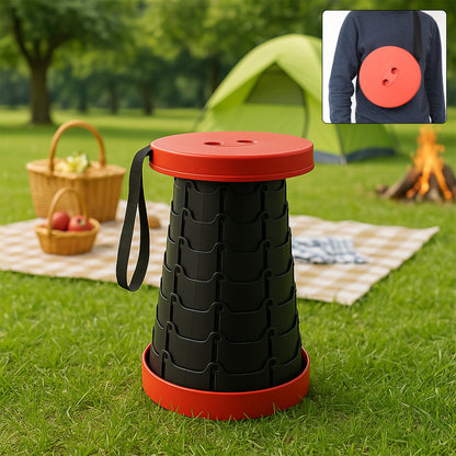 Wukusy adjustable portable telescopic folding stool for home improvement, showing its compact, foldable design and sturdy construction.