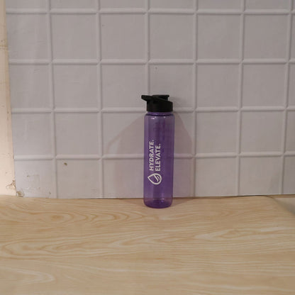 Wukusy 1000ml plastic motivational water bottle with time marker and flip lid, showing clear measurements and vibrant design.