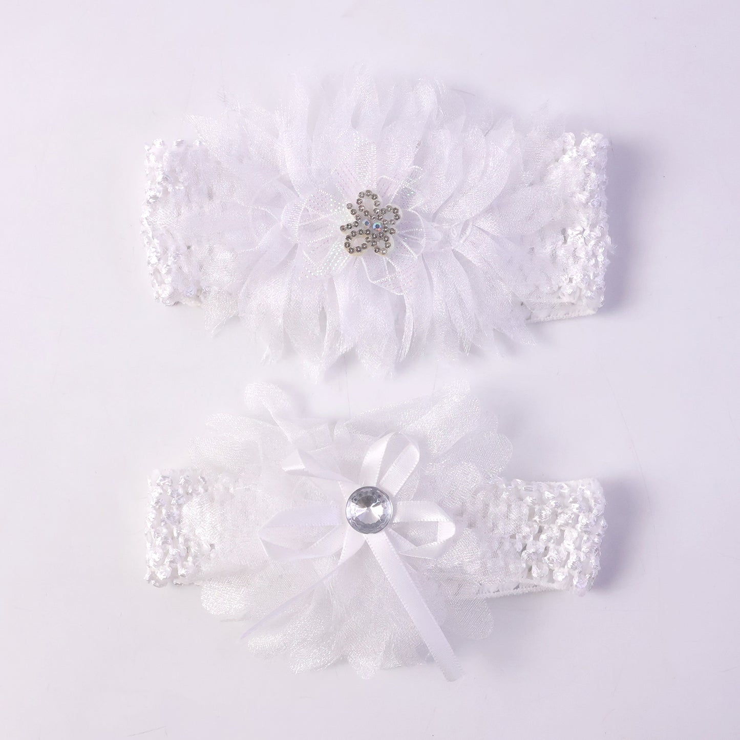 Soft elastic baby hair headband with floral lace design by Wukusy, featuring a mix of floral patterns for gentle comfort.