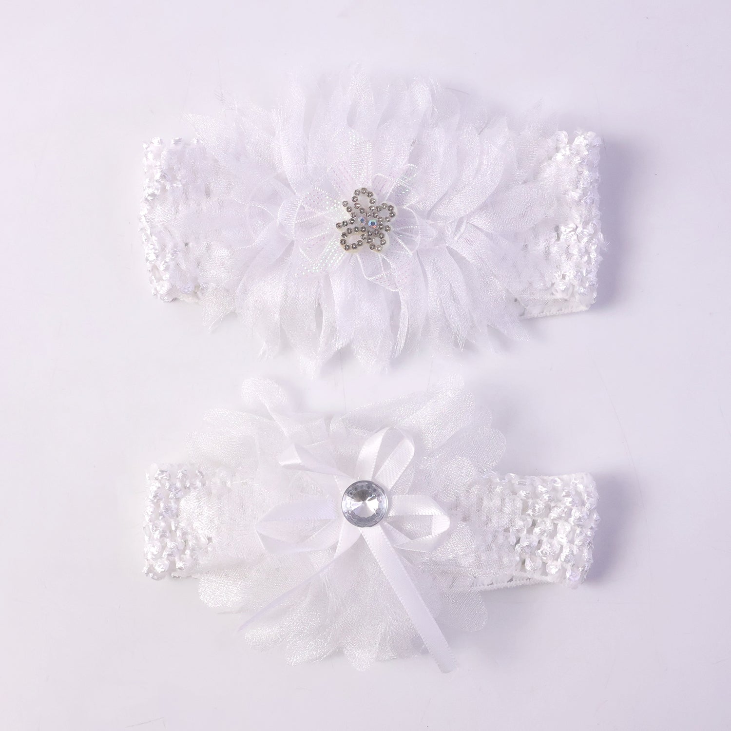 Soft elastic baby hair headband with floral lace design by Wukusy, featuring a mix of floral patterns for gentle comfort.