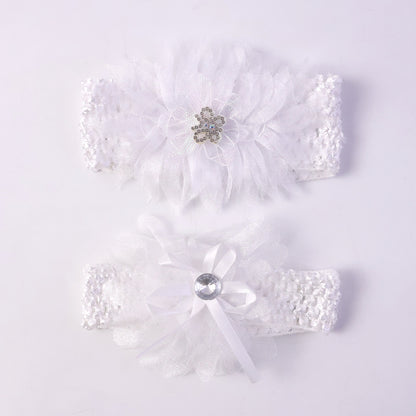 Soft elastic baby hair headband with floral lace design by Wukusy, featuring a mix of floral patterns for gentle comfort.