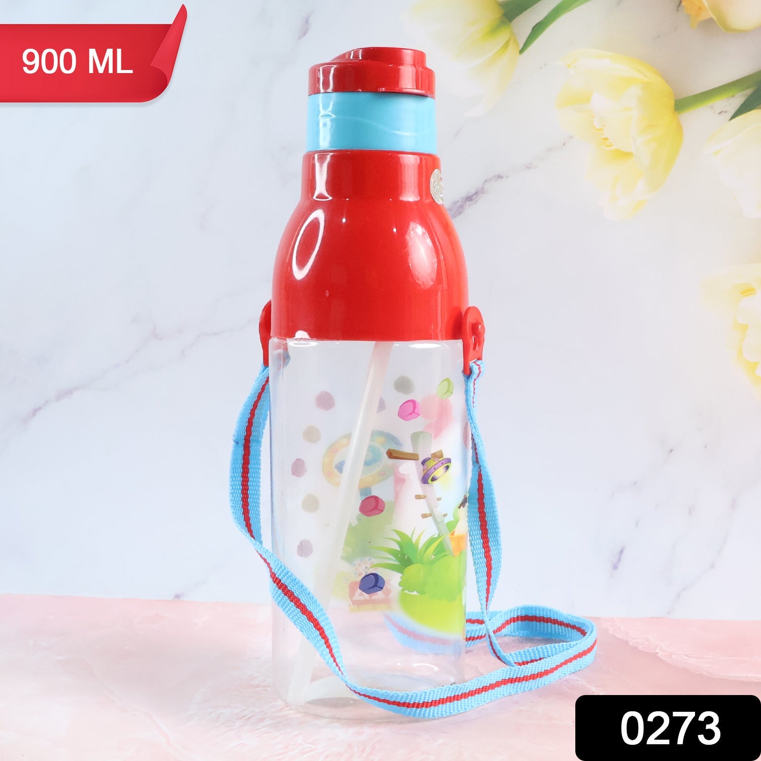 Wukusy 800ml transparent plastic sports water bottle with Dori strap, straw, leak-proof design, ideal for kids, school, gym, and outdoor use.