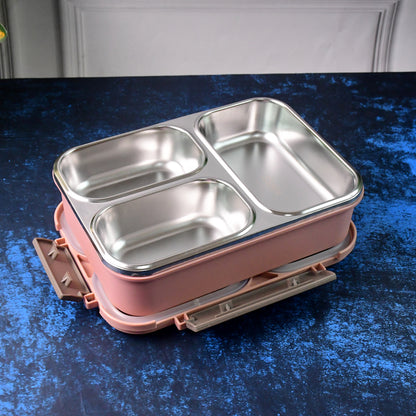 Wukusy Supermom stainless steel lunch box with insulated interior, ideal for home and kitchen use, compact and durable design