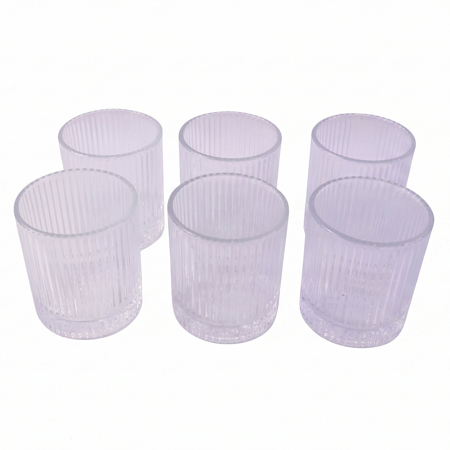 Set of six Wukusy premium crystal glass tumblers, each 250 ml, featuring clear, elegant design for beverages
