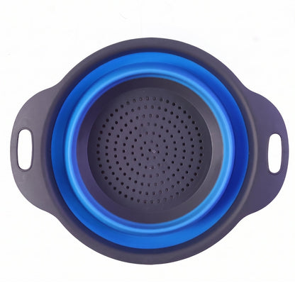 Wukusy silicone collapsible kitchen strainer for easy draining, space-saving design, flexible and compact for kitchen use