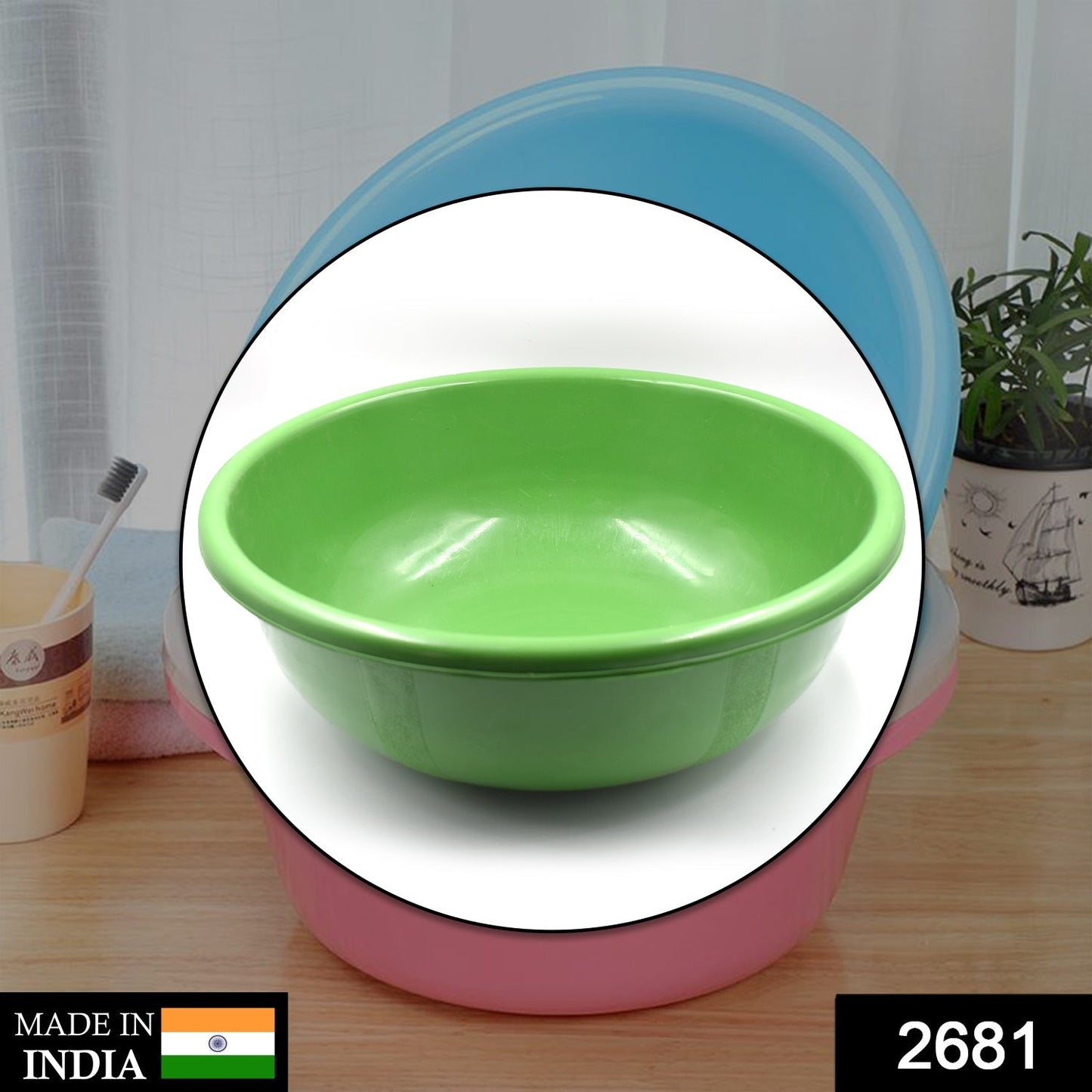 Wukusy plastic bath tub for storing water, used in bathrooms, durable and versatile for home improvement tasks.