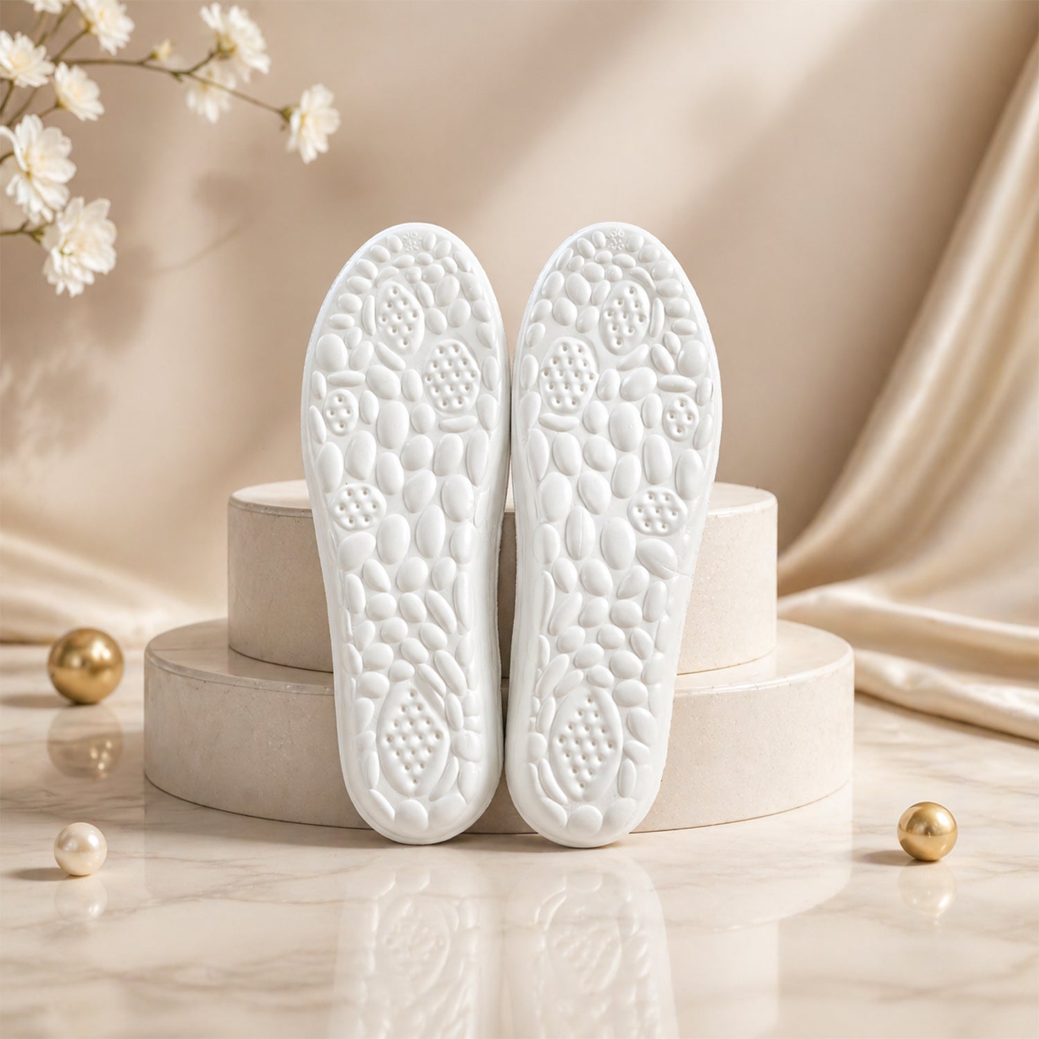 Pair of Wukusy lightweight printed foot insoles for daily use, size 35-36, with colorful pattern and cushioned support.