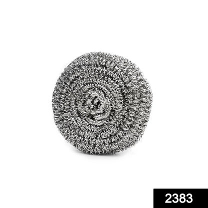 Wukusy stainless steel round ball scrubber for kitchen cleaning, made of durable metal for scrubbing pots and pans.
