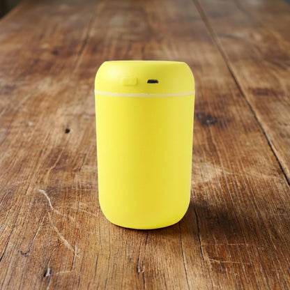 Wukusy portable USB-powered mini air humidifier emitting mist, compact design suitable for desktop or travel use