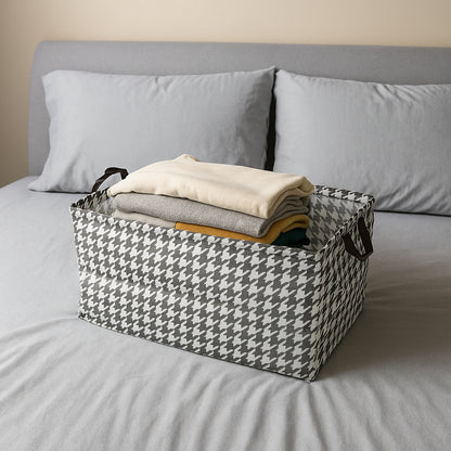 Foldable fabric storage box with handles from Wukusy, measuring 47x28 cm, suitable for home organization and storage.