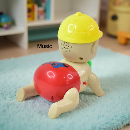 Wukusy battery-operated crawling baby toy with music, featuring colorful design and moving parts for interactive play.