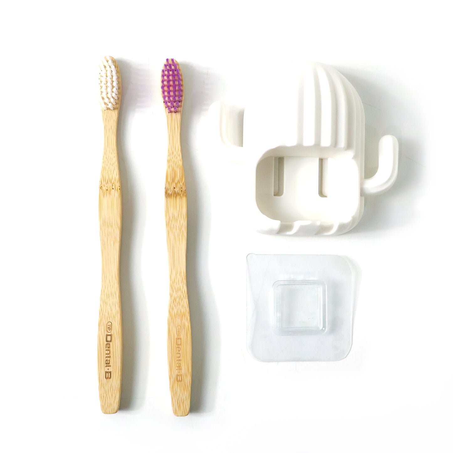 Wall mounted toothbrush holder set by Wukusy with two slots and a sleek design for bathroom organization