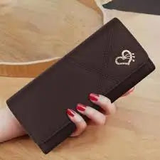 Ekom FancyLatest women’s wallet in rose gold PU leather, stylish clutch with multiple compartments, compact 10x4 cm purse.
