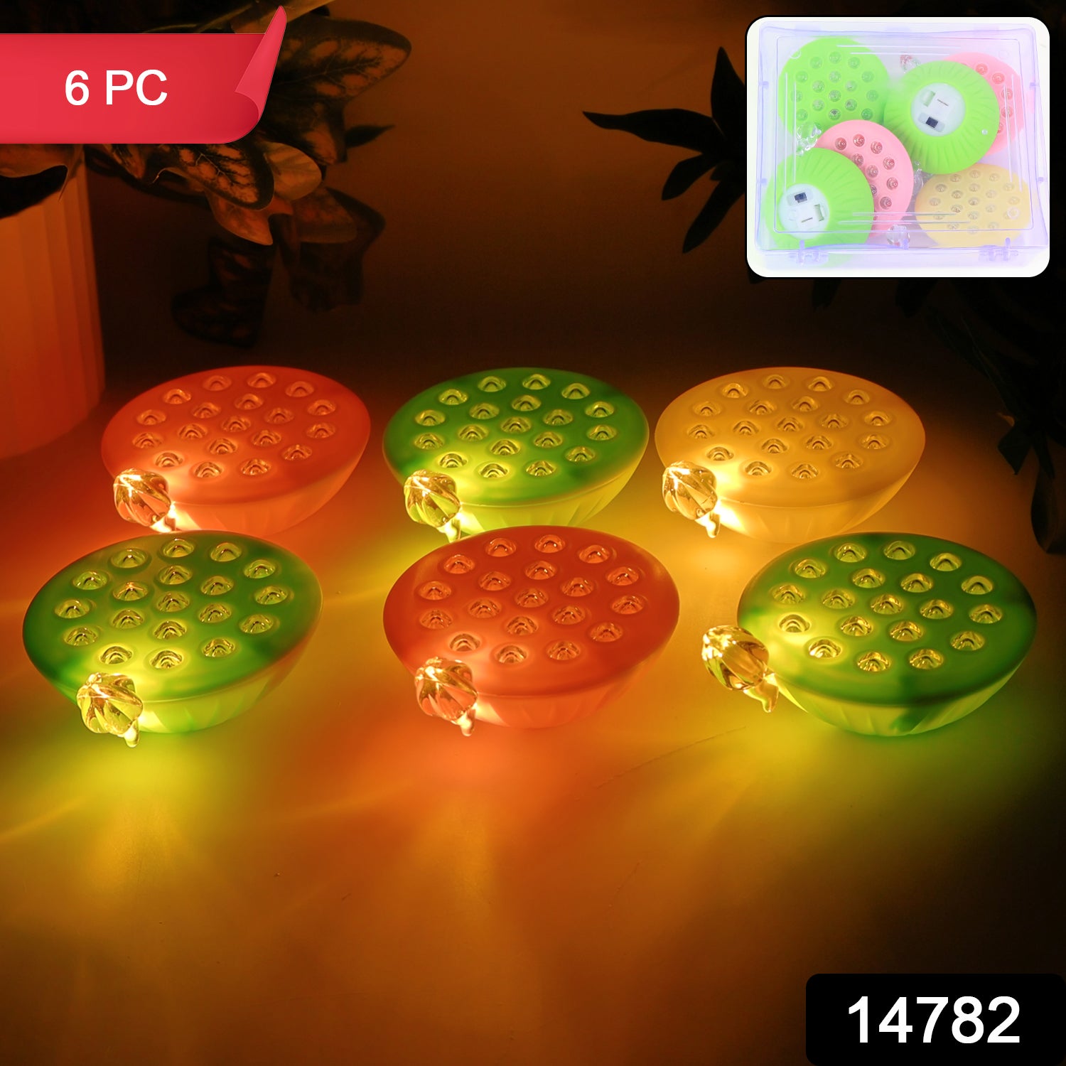Set of 6 Lotus Canopy LED decorative lamps by Wukusy, featuring elegant floral design for home decor accents.