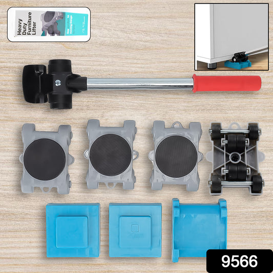 Wukusy furniture lifter tool set with 8-piece home improvement furniture dollies and lifters on a work surface.