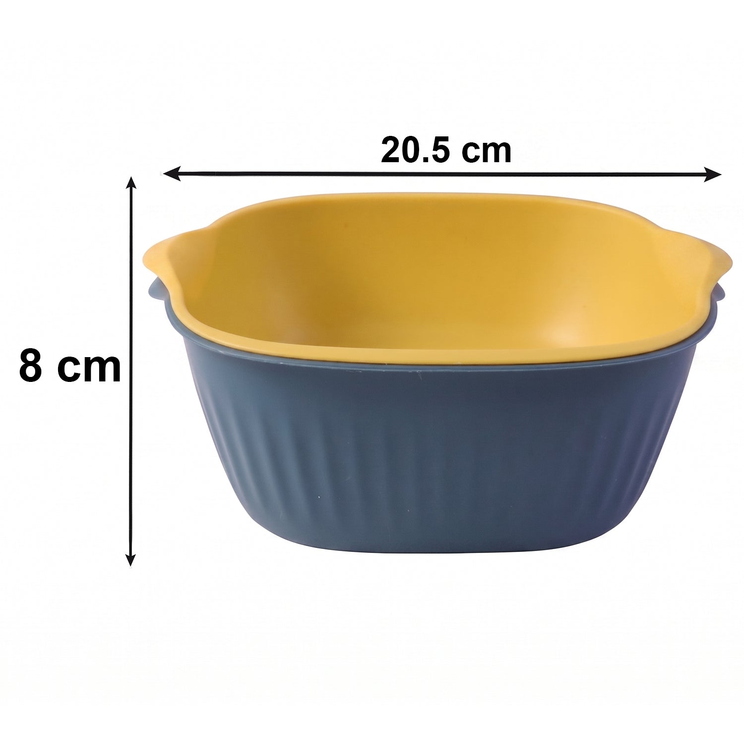 Wukusy 2-in-1 plastic washing bowl with drain basket, featuring a large bowl and integrated strainer for laundry and cleaning tasks