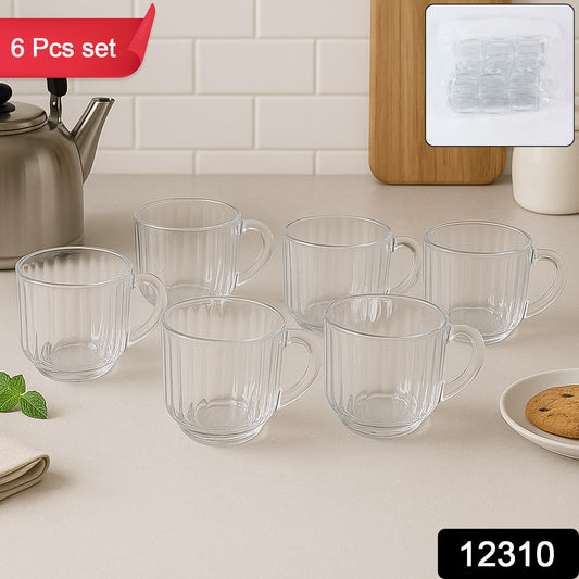 Set of six transparent plastic tea cups by Wukusy, unbreakable and durable, perfect for casual tea drinking or outdoor use.