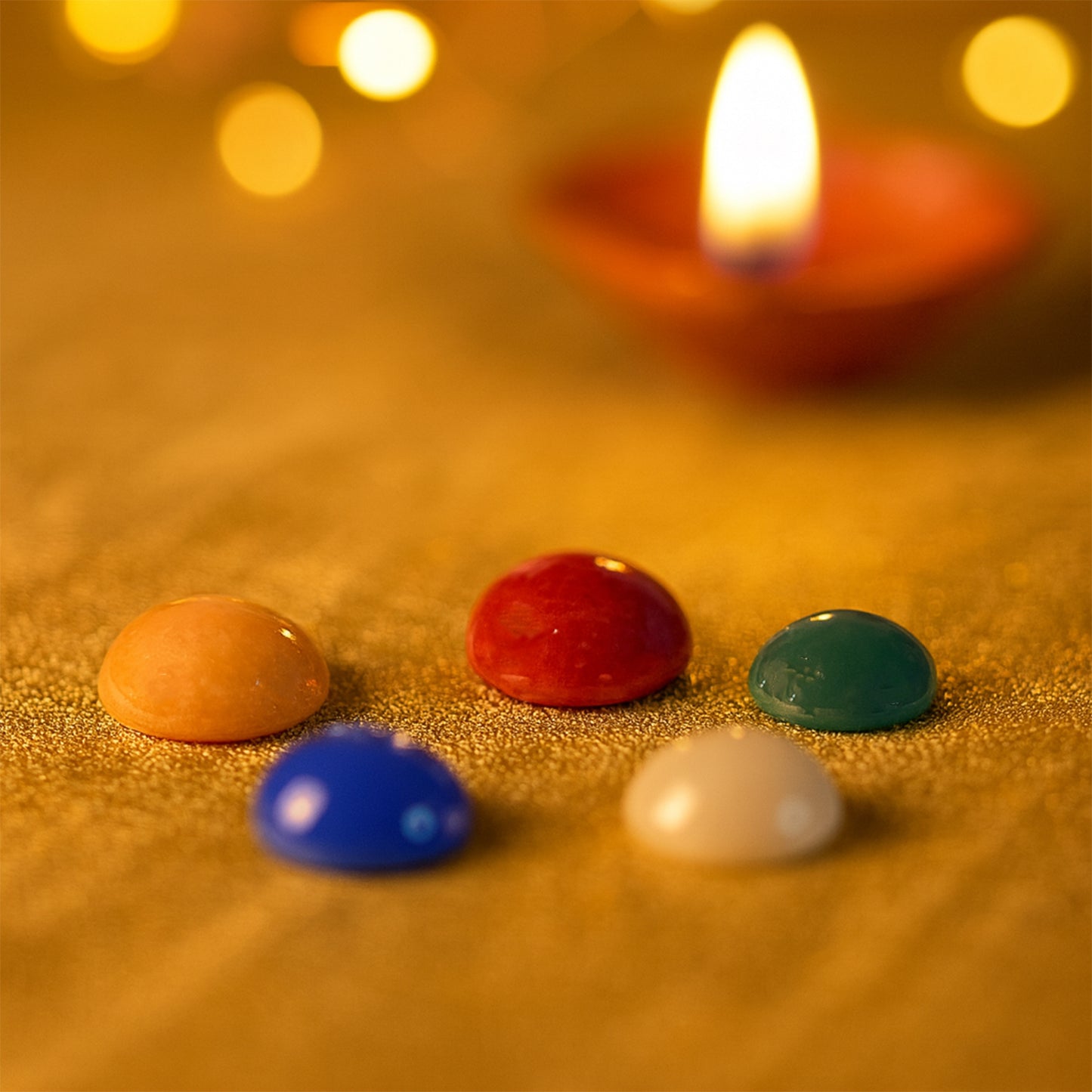 Set of five Premium Panch Ratna stones from Wukusy, used for home improvement and spiritual rituals, shown in the image.