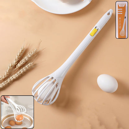 Wukusy manual egg beater, versatile kitchen tool for mixing eggs and batters, with stainless steel beaters and ergonomic handle.