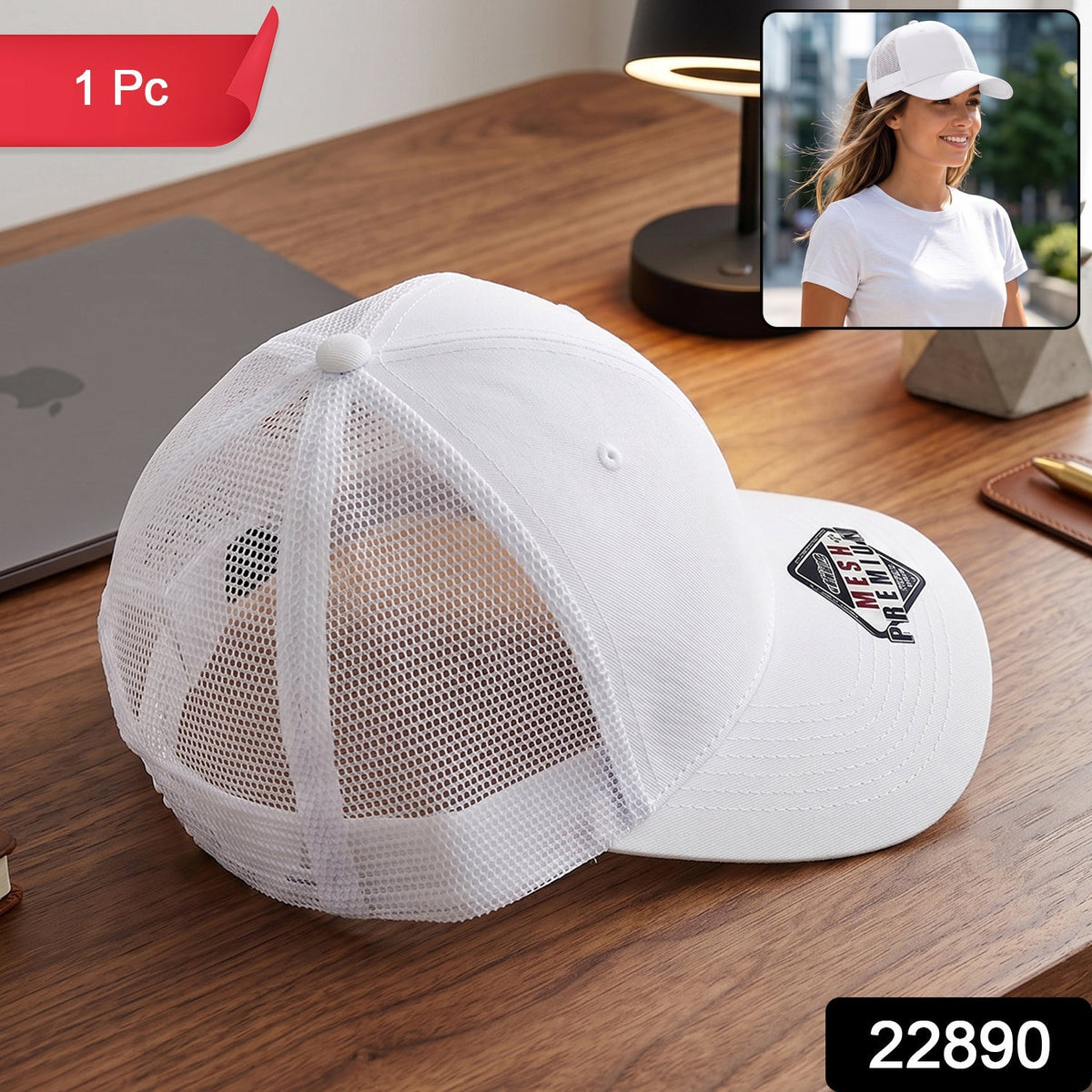 Stylish Plain Mesh Trucker Baseball Cap Breathable For Men And Women (1 Pc)
