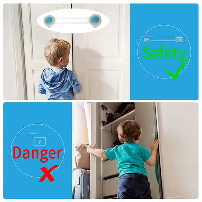 Wukusy baby proofing child safety strap lock attached to furniture, preventing access and ensuring child safety at home.