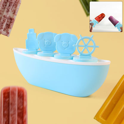 Wukusy boat-shaped ice cream mold with a cute piggy design for fun frozen treats in a playful shape