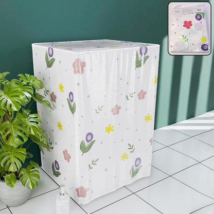 Wukusy printed protective washing machine cover for top load, fits 55-87 cm, with colorful printed design on durable material.