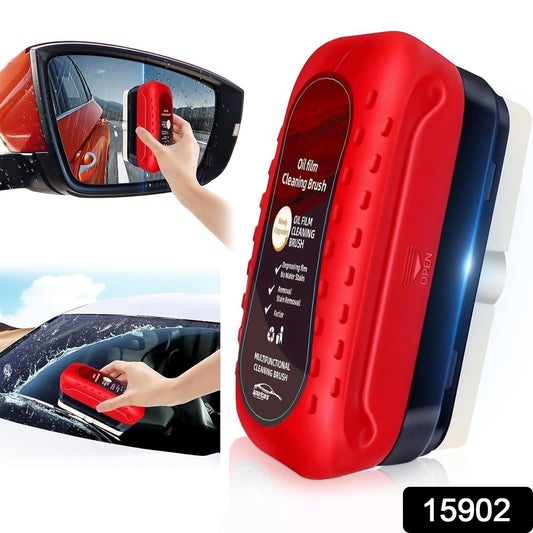 Wukusy 2-in-1 car oil film cleaning brush for automotive use, with dual-sided design for effective cleaning of vehicle surfaces.