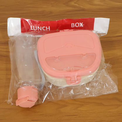 Wukusy plastic lunch box with water bottle combo set, featuring a durable container and matching water bottle for kids.