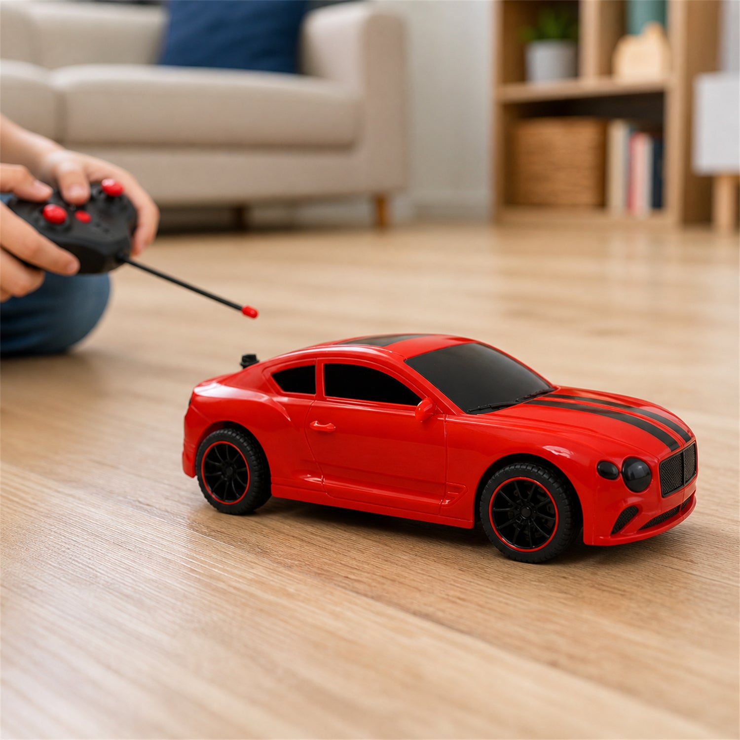 Wukusy remote control sports car toy for kids, high-speed RC racing car in vibrant colors, designed for kids and boys.