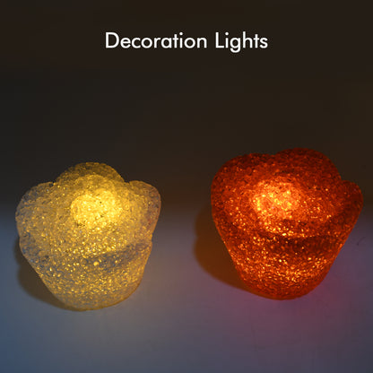 Set of six Wukusy multi-shape small LED night light lamps with crystal-like designs, ideal for home decor and ambient lighting.