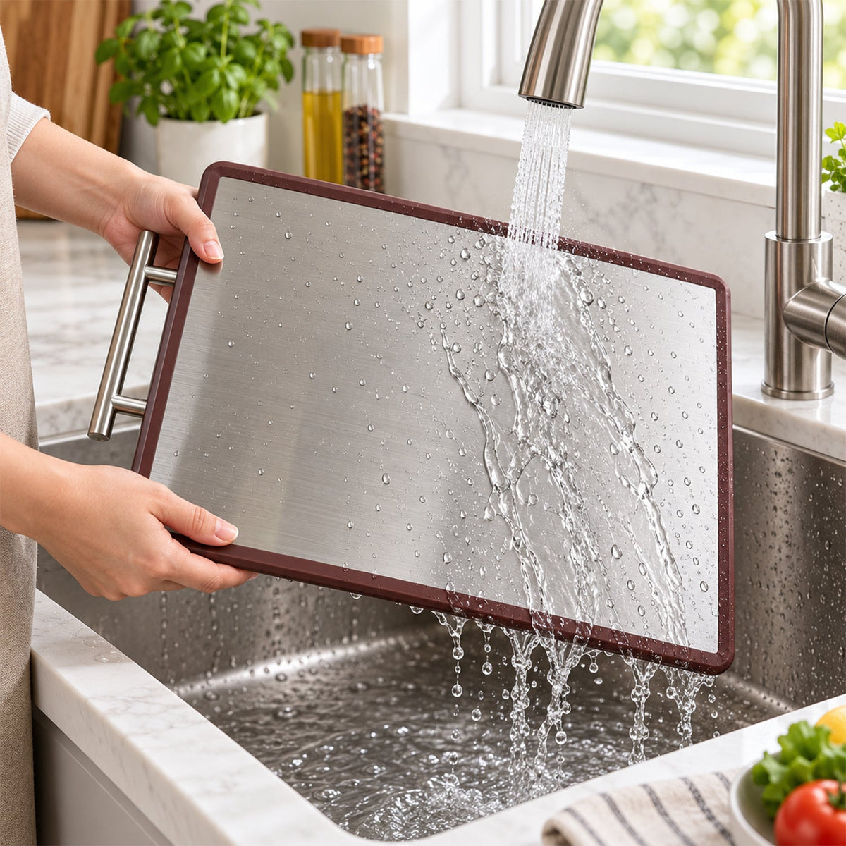 Heavy Duty Dual Sided Chopping Board With Handle For Everyday Kitchen Chopping