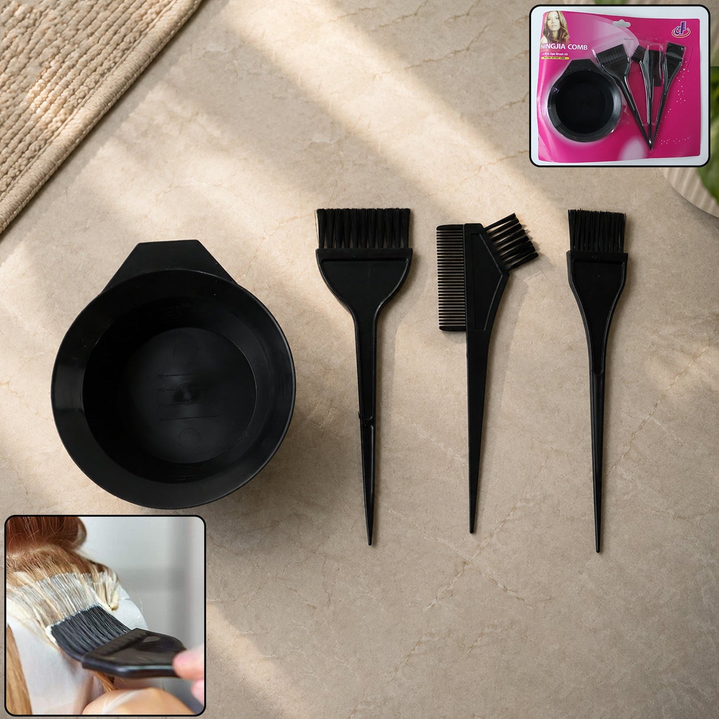 Wukusy hair coloring kit with applicator set for salon or home use, including bottles and brushes for professional hair dye application