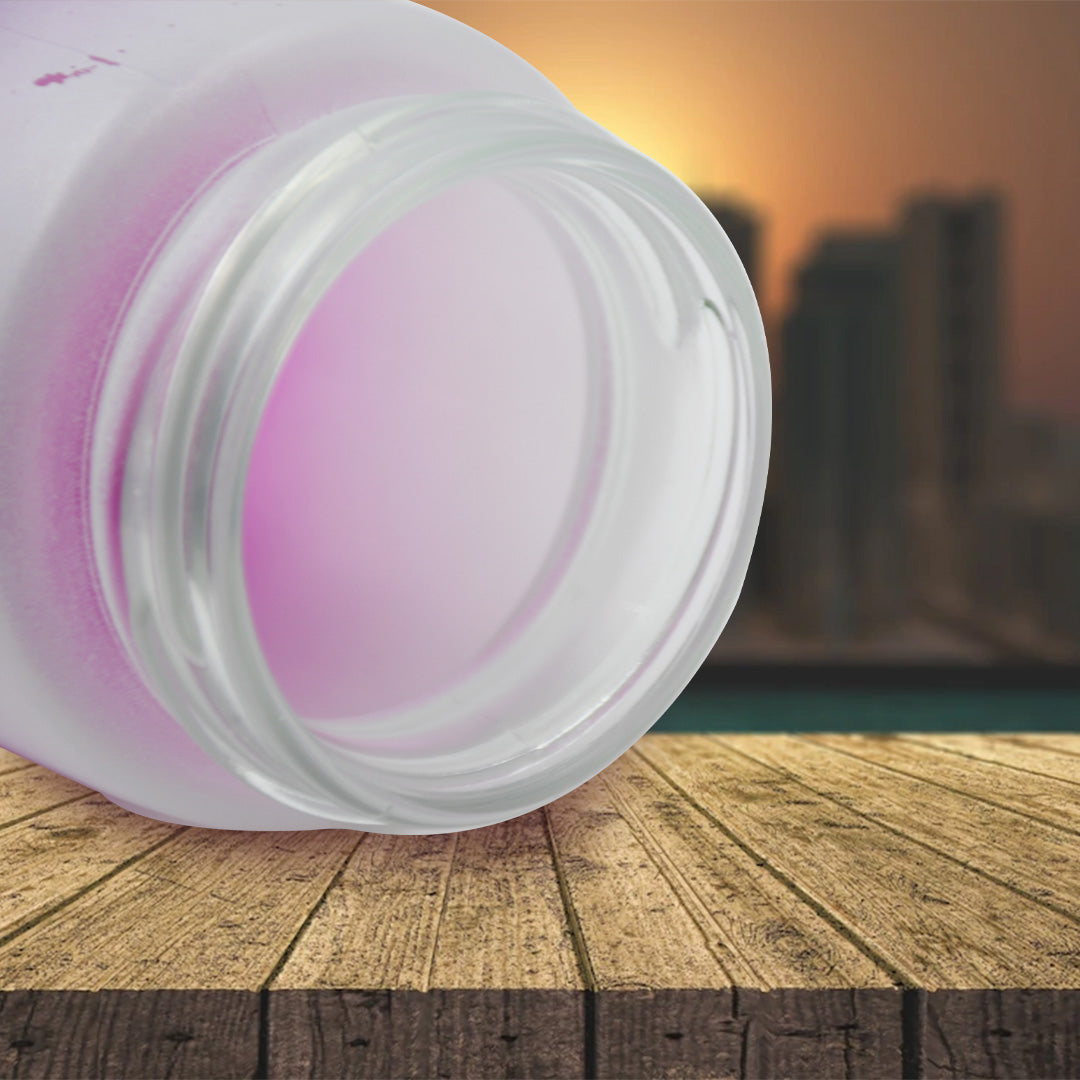 Colorful Wukusy 350ml motivational glass water bottle with rubber band, designed for daily hydration during workouts or cycling.