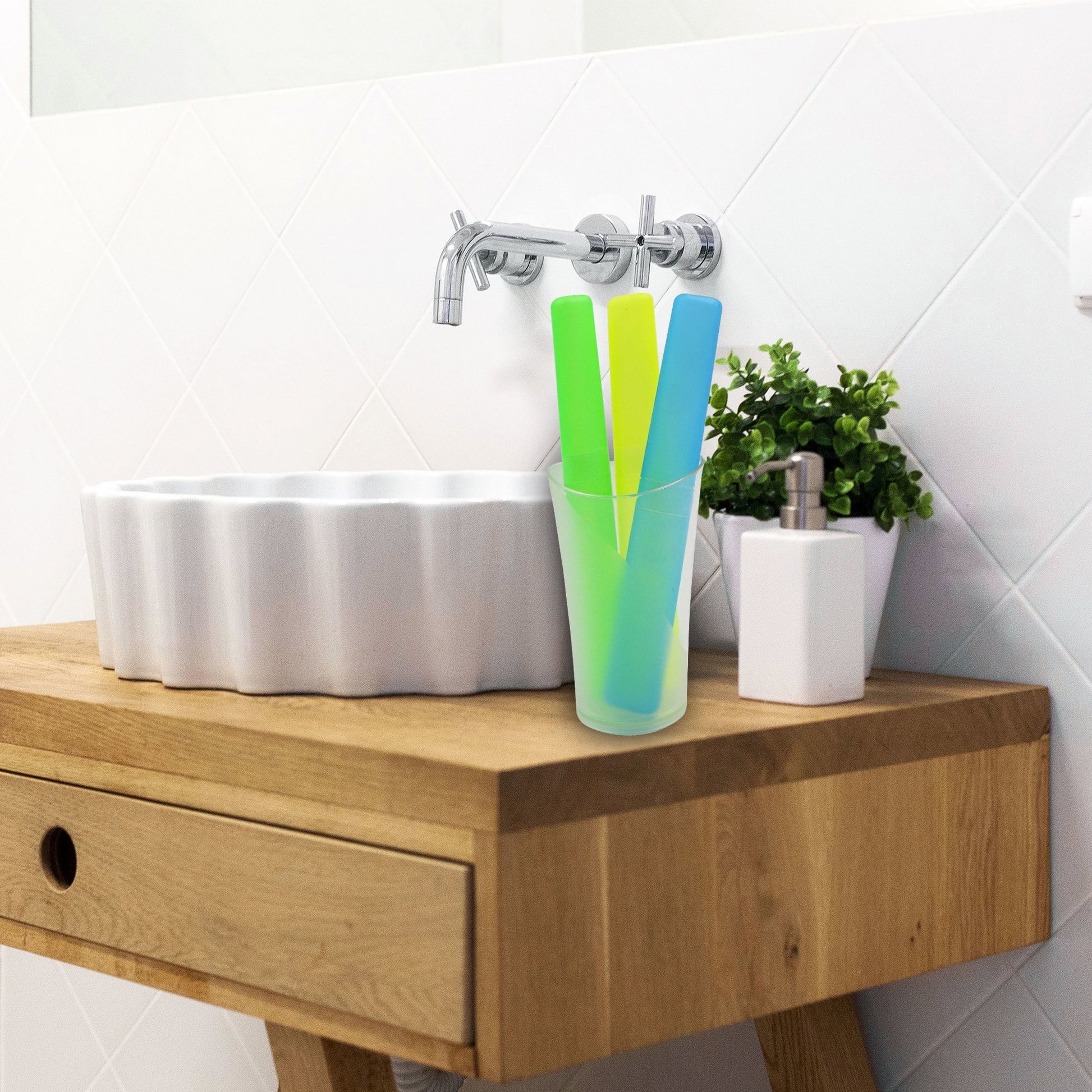 Set of four Wukusy portable dust-proof toothbrush cases with individual holders for travel and hygiene.