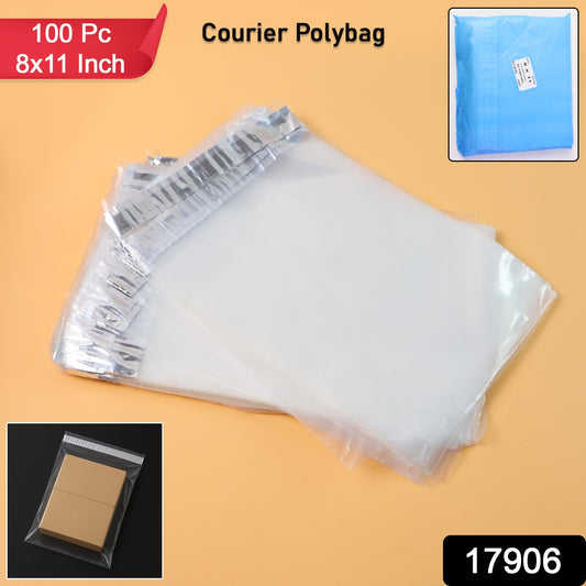 Pack of 100 Wukusy self-adhesive courier polybags, 8x11 inches, used for shipping and packaging accessories.